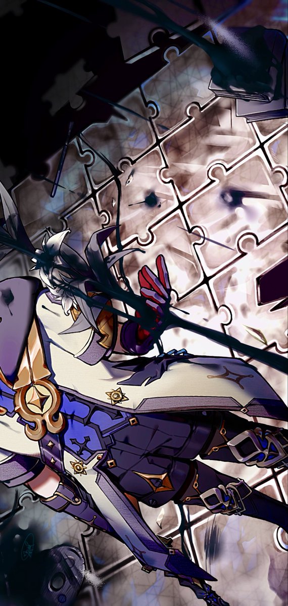 waramikaP_arpk's tweet photo. ⚠️不穏描写/Dark

「腐蝕の鉄に　カシスの花葬を」
#albedo #アルベド生誕祭2026 https://t.co/iw2dUFauTj