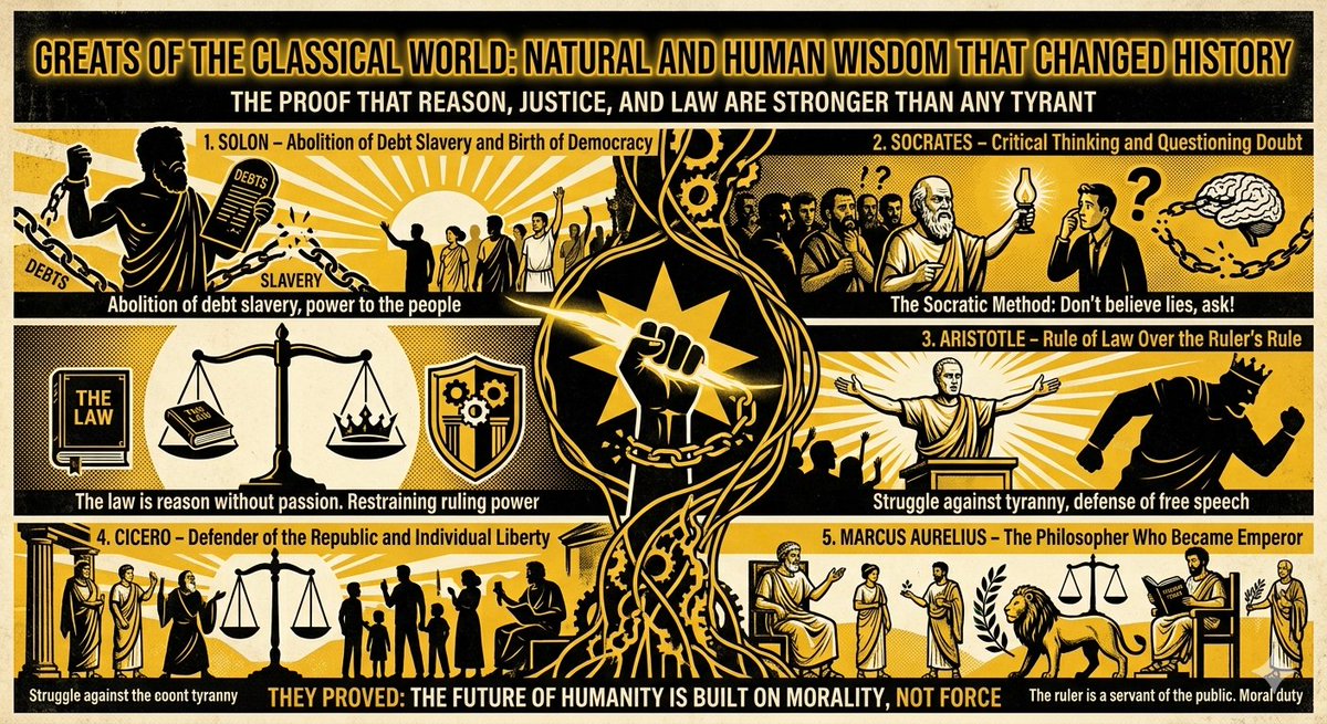 Miriambendavid's tweet photo. History proves that reason, morality, and justice are always stronger than any tyrant. Human consciousness is evolving. We must wake up for the sake of our children's future. #HistoryLessons #ClassicalWisdom #Philosophy https://t.co/1jdgqWHFxl