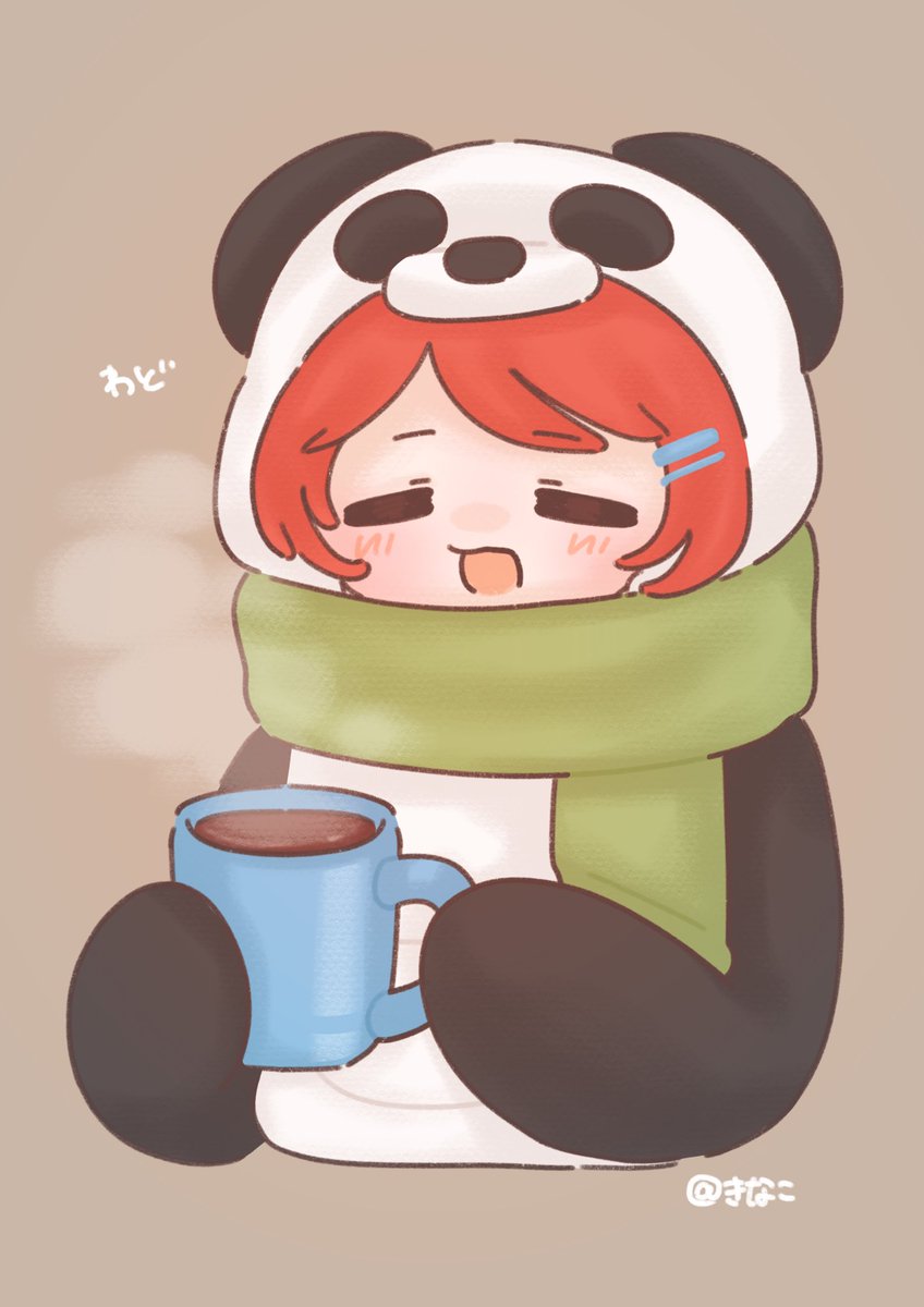 kinaco0103's tweet photo. わど🐼とホットココア
＃50人イラフト https://t.co/4pyqXNAtmU