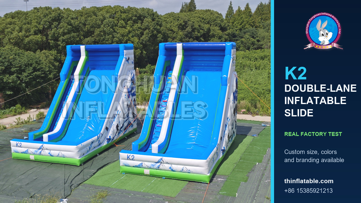 shthinflatable's tweet photo. Two lanes, one practical goal: keep players moving when an event gets busy.

Real factory test of our K2 inflatable slide set. Custom size, colors and graphics for rental fleets, parks and events.

https://t.co/wxZNVMDlH0
+86 15385921213

#InflatableSlide https://t.co/vKW5P87fLb
