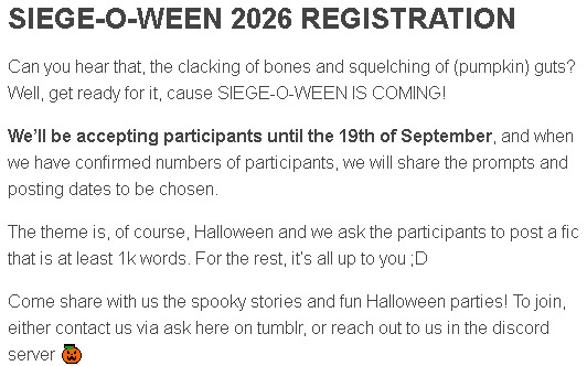 kikipeachywitch's tweet photo. It's time to prepare for Siege-o-Ween!! 🎃
#R6Community #weR6community #R6S 

https://t.co/MPQ3XhOaL3 https://t.co/H3BfTrRaYa