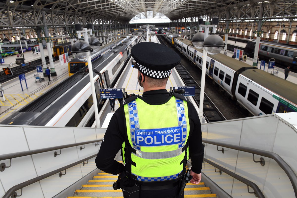 BTP's tweet photo. On a busy weekend of planned activity, sports and music events across England, Scotland and Wales, our officers will be out across the network to keep you safe.

Violence and criminality will not be tolerated.

If you see anything suspicious text us on 61016. https://t.co/rbRBXf1GNF