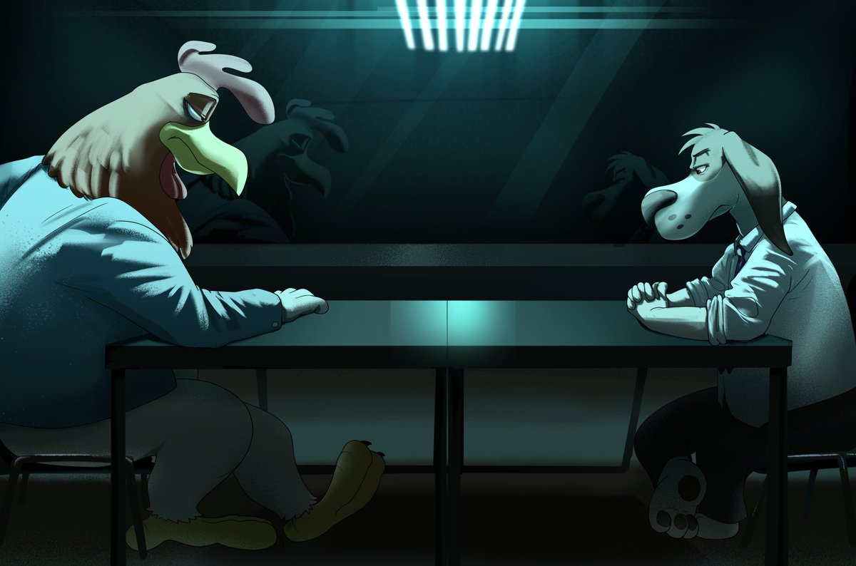 Otto_stuff's tweet photo. "Many years since the last time we see eye to eye."
"..."
"So... a police dog? you look good on suit"
"Thanks"
"What else have you done?"
"You know what i had done with my life... you never stop watching me"

#CoyoteVSACME #Looneytunes

Many years ago, Leghorn and Dawg had a- https://t.co/u8YgFQo6Bw