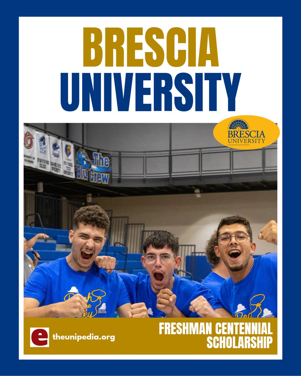 the_unipedia's tweet photo. WHAT'S ON OFFER: Valued from $5,000 - $25,000 annually 

WHO'S ELIGIBLE: US and International undergraduates  

END DATE: Rolling 

MORE DETAILS: https://t.co/eYdpym4Xo1

#merit #brescia #scholarship #school #awards #Freshmen #Kentucky #undergraduate https://t.co/V2HoDmulwe