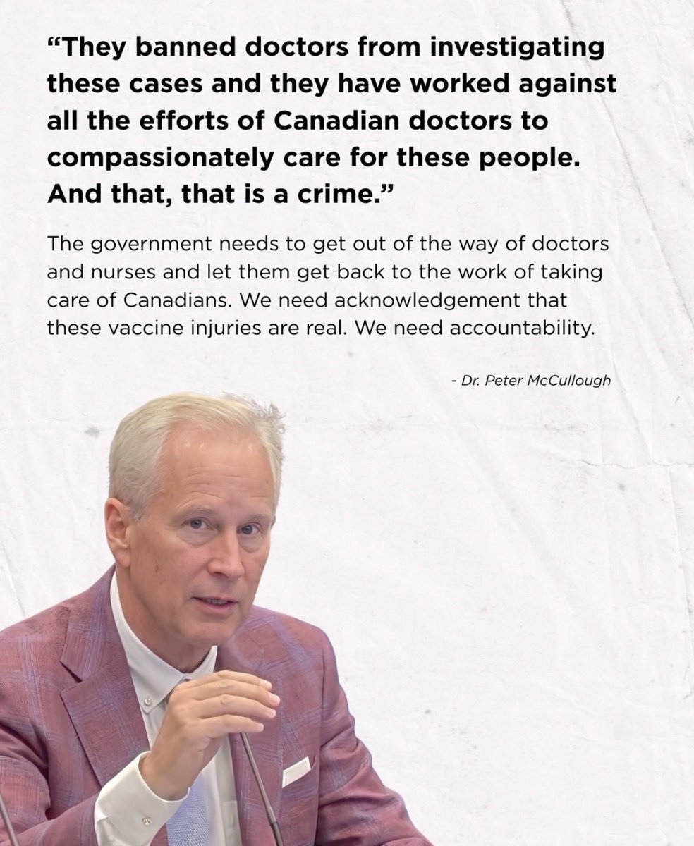 P_McCulloughMD's tweet photo. Message was clear to Canadian Parliament and Canada’s public health apparatus. Courtesy @AllisonInquiry @Shawnbuckleylaw @JasonLavigneAB https://t.co/XzRbtqhs4V