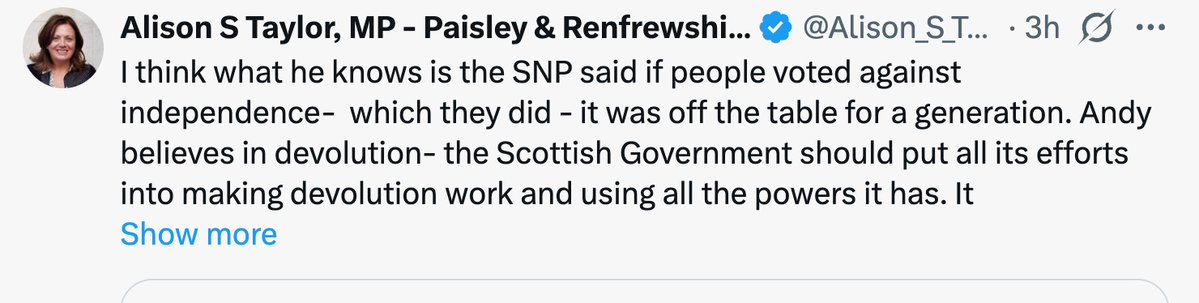 Hamill2086John's tweet photo. Andy Burnham is Prime Minister because of a few thousand votes in Makerfield.
The SNP have won five straight elections in a row.
You don't believe in Democracy do you?
She blocked me. @Alison_S_Taylor https://t.co/wwihc0SXP2