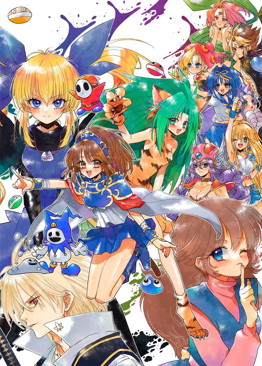 4trz's tweet photo. 人気順2位はゲームアンティークさんのイベント告知絵で描かせていただいた好きなゲームキャラの詰め合わせです。見ていただきありがとうございましたm(_ _)m https://t.co/iQRfGMvBjN