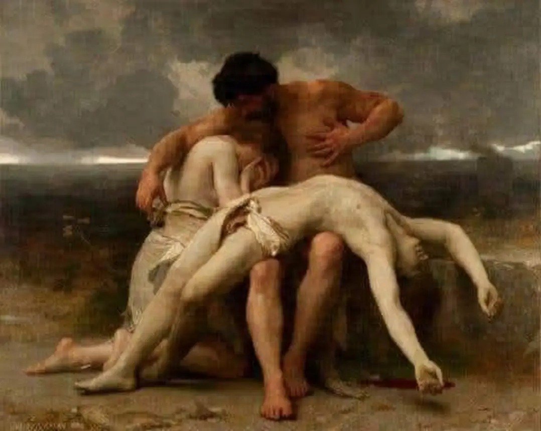 mera_Z11's tweet photo. Adam, Eve, and Abel were murdered, 1888 AD, French artist, William Adolphe Bouguereau

(1825, 1905) https://t.co/MLNnsCnCIm
