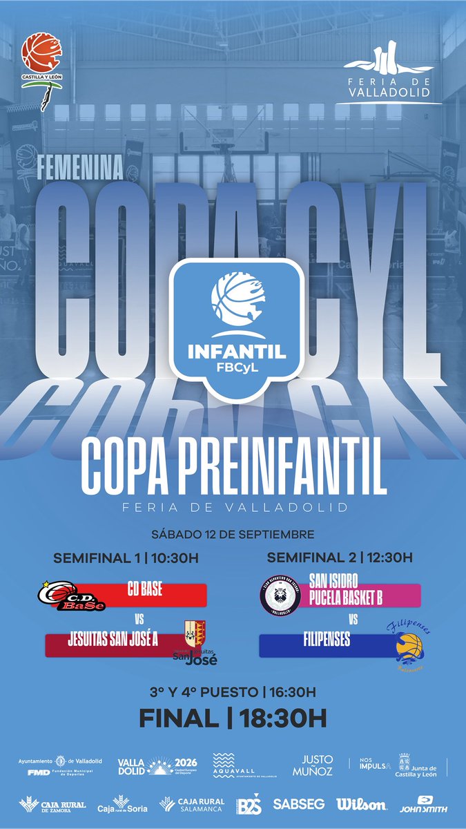 FBCyL's tweet photo. 🏆Copa Preinfantil Femenina | Semifinal 1⛹🏻‍♀️

🗓️ 12 de Septiembre
⏰10:30h

@cd_base 🆚  @CDSanJose_Va https://t.co/VImO6Ubvji