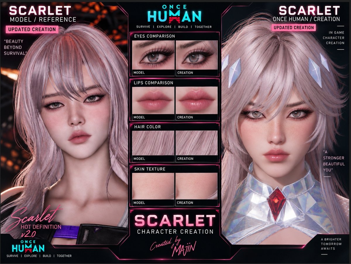 Majinladydragon's tweet photo. “SCARLET — HOT DEFINITION v2.0 | Once Human Character Creation”
#OnceHuman #OnceHumanCC #Scarlet #OnceHumanCreation #CharacterCreation #VirtualPhotography #PhotoMode #Gaming #Legend #VPLab #VPWorld #OnceHumanConsole #MAJIN https://t.co/QB1YPcY9hz
