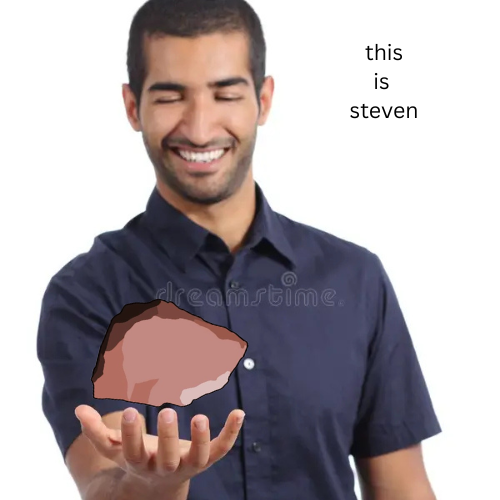 EtherRocksSol's tweet photo. This is steven

He bought ether $rock and is holding it (somehow its floating)

Steven loves the ether rocks he bought and is going to keep holding them no matter what

Steven wants 100 million marketcap, and is working and contributing to the greater Rock Nation where he can

Be like Steven