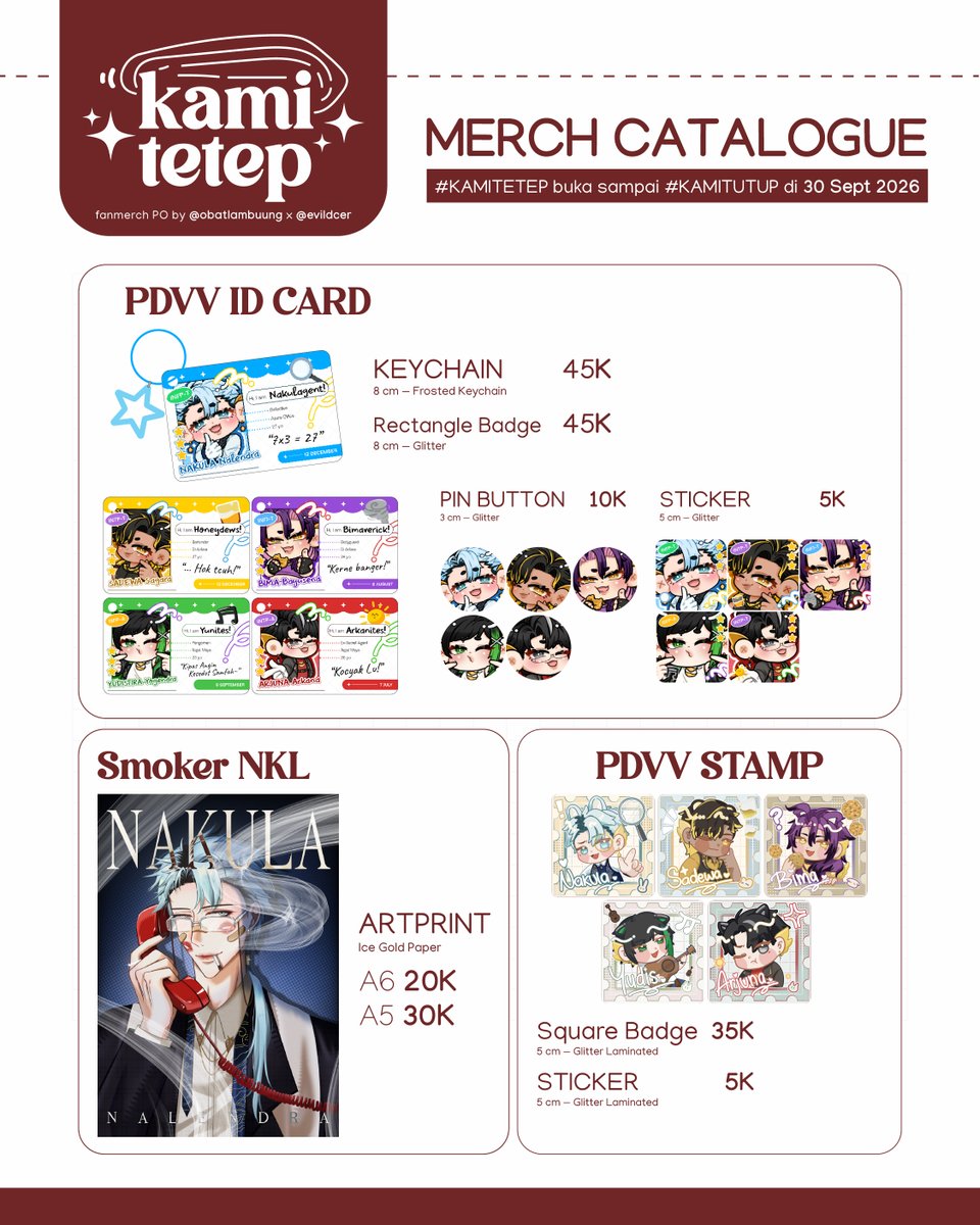 obatlambuung's tweet photo. [🩵 &amp; 🔁 are appreciated]  

✨KAMITETEP akhirnya KAMIBUKA PO✨
by obatlambuung &amp; evildcer  

📅 Pre-Order : 12 - 30 Sept 2026  
🛒 PDVV, beerlens, stormbeer, stormlens, stormcookie 
📦 MAIL ORDER ONLY  

Link PO ⇨ https://t.co/U6PyjYLZLs
Link Bracelet ⇨ https://t.co/GzpH9Czhdy https://t.co/m7WA8rYbAV