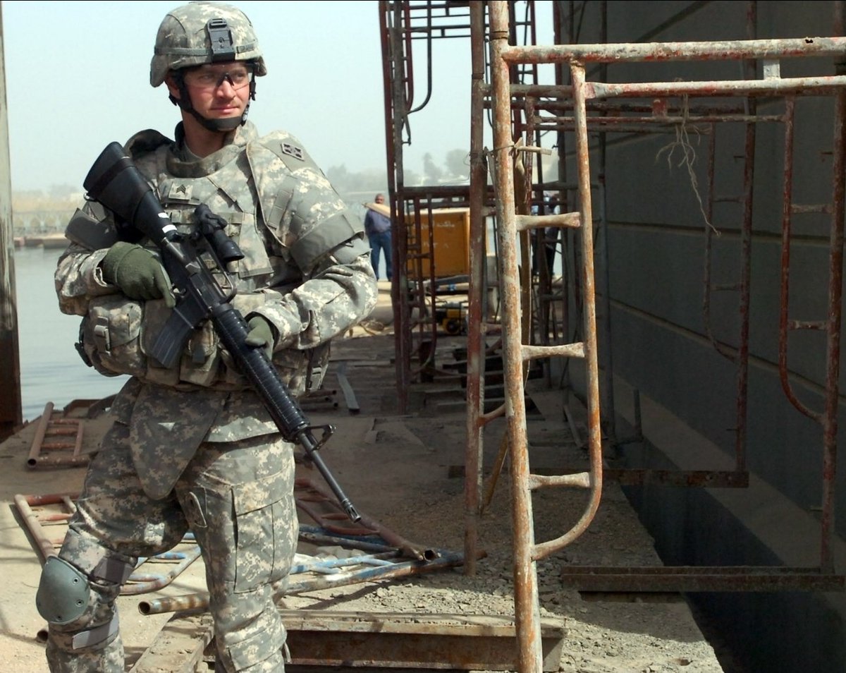BlueCordCSM's tweet photo. GOOD MORNING, Y’ALL! ☀️

Whatever bullshit you’ve got going on today, remember:

At least you’re not wearing full DAPS in 120-degree Iraq heat. 

Front plate. Back plate. Side plates. Shoulder armor. Neck protector. Groin protector…looking like a tactical linebacker who lost his scholarship.

Life ain’t so bad after all. 

GWOT vets, let's hear those DAPS or full IBA stories. 👇

@Boots_N_Chutes Podcast
@cmrowe77

#GWOT #Infantry #Army #MilitaryHumor #veteransupport