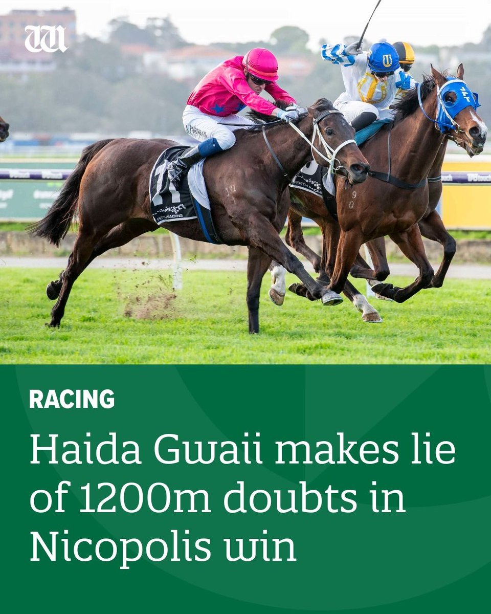 TheWestSport's tweet photo. Haida Gwaii made lie of any doubts about her ability to run the 1200m of Belmont’s Nicopolis Stakes when she finished powerfully to land the $100,000 feature and beat Ginnivan for the second straight start. 

MORE: https://t.co/YN1C9yVfP6 https://t.co/3X1LRZvaJU