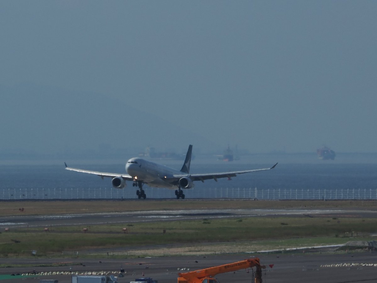 AMoto1120's tweet photo. 先月末にセントレアで飛行機を撮影しました。15:00頃行ったので、ちょうどキャセイパシフィック航空が2機続けて着陸するタイミングで撮影することができました。 https://t.co/N4y1fxtLLb