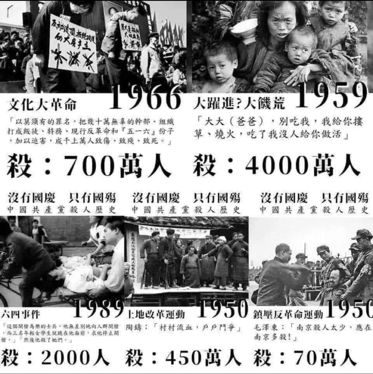 karanewjean's tweet photo. @QuanLujun 南京よりも毛虐殺の方が被害が多いのに
中共によって腐敗した、馬鹿な人民は気づかなかったのですか？😁 https://t.co/TuHYXg5aRi