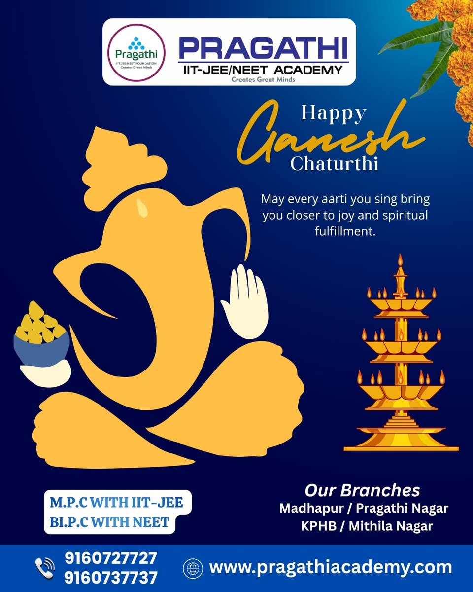 shimmerpixie596's tweet photo. 🪔May Lord Ganesha bless every student with wisdom, focus, confidence, and success. Wishing students and families a joyful, peaceful, and prosperous Ganesh Chaturthi from Pragathi IIT-JEE/NEET Academy!
#GaneshChaturthi #PragathiAcademy #IITJEE #NEETPreparation #StudentSuccess https://t.co/K4mPB4zfjs