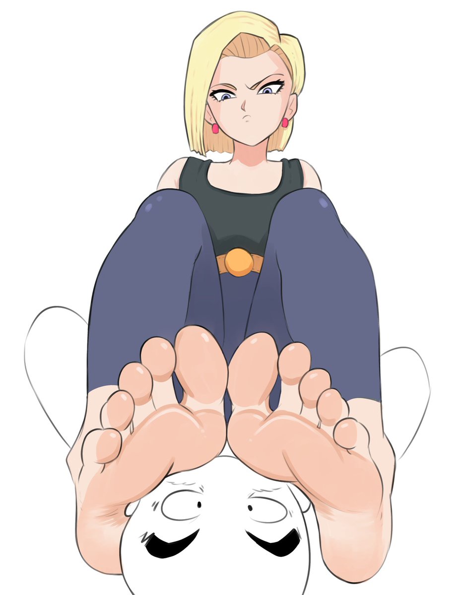 tinyRamens's tweet photo. Krillin with a face full of Android 18’s meaty soles. Imagine a marriage with the rest of your days like that https://t.co/VJXpFIkze0