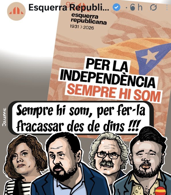 jm_clavero's tweet photo. Sabem que la primera afirmació és falsa. Com l'independentisme d'ER.

La segona de @BogunaJaime és certa perquè hem tingut centenars de proves irrefutables els últims deu anys. https://t.co/dNcuJaQcqh