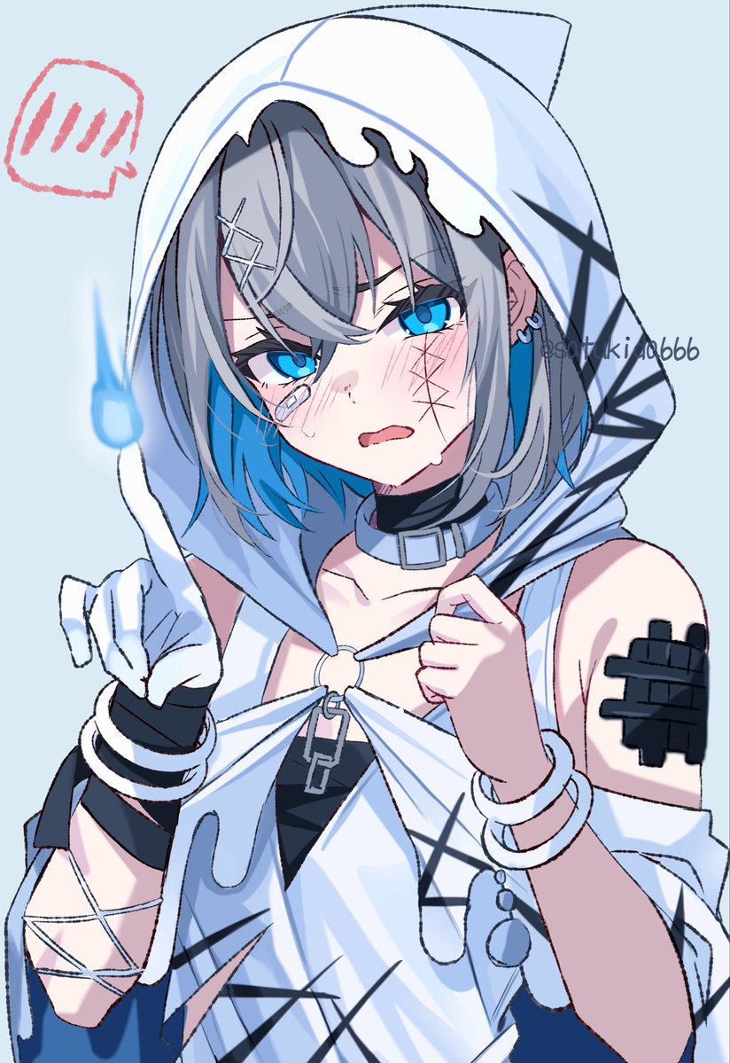 satukida666's tweet photo. 色反転した青炎使いのアリサちゃんも可愛いよね〜という落書き https://t.co/pQbJl0efYt