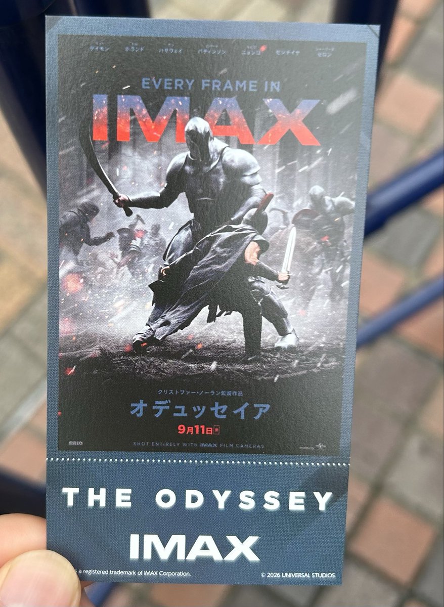 9bgsc8's tweet photo. 『オデュッセイア』IMAXレーザーGT
ホメロスの叙事詩を上手いこと映画にしてると思うしテーマもノーランぽくて良いんだけど、あんまノレてない。リドスコが撮ったらもっと面白かっただろうなぁ。作家性あるしIMAXおじさん辞めてもう少し小さい映画が観たいな https://t.co/fg1E1xup0A