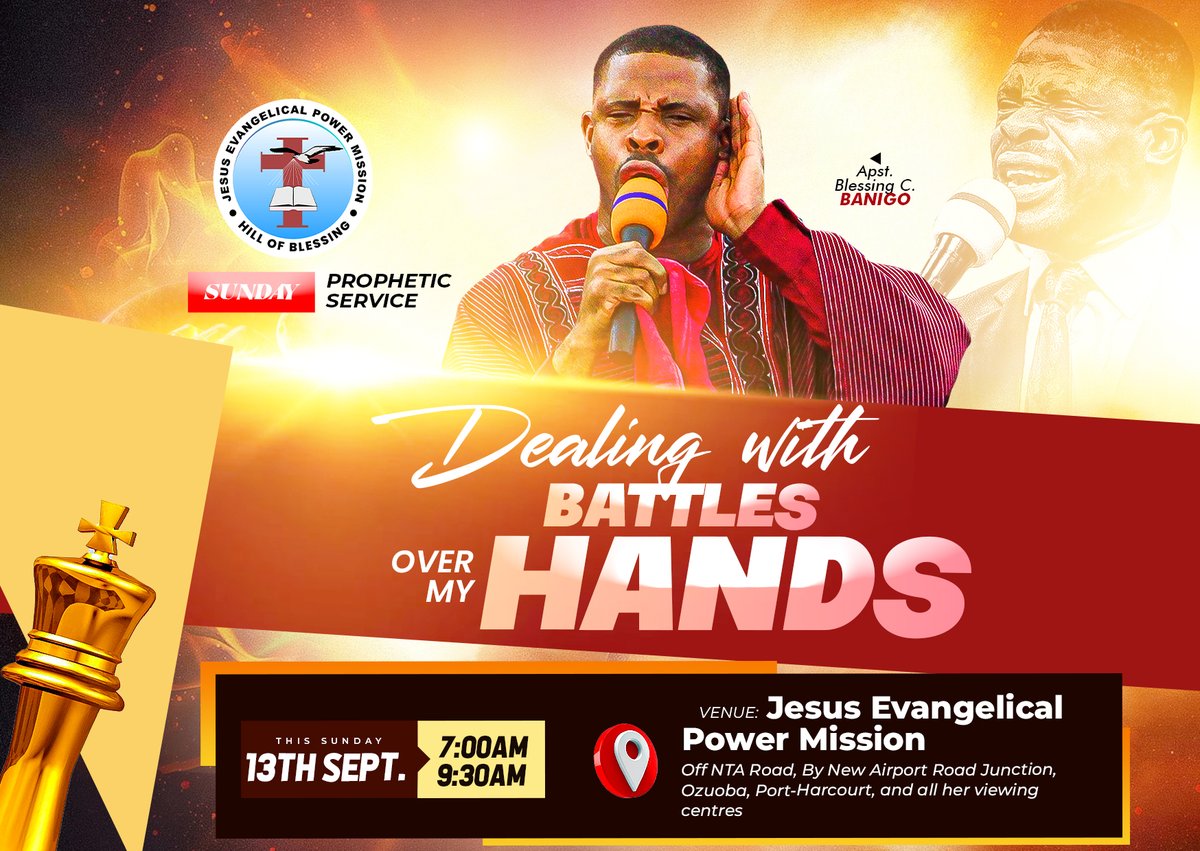 Jepmhob's tweet photo. It is the penultimate Sunday before #TheLordsIngathering
Dealing with the Battle over my Hands - Learning, then fighting the resistance to prosperity!

#SundayService
#ApostleBanigo 🗣️
#ApostleBanigoEvangelisticMovement 🗣️
#JesusEvangelicalPowerMission 
#TheJepmite ✊ https://t.co/Xpjw8grD6R