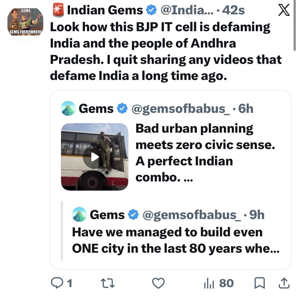 gemsofbabus_'s tweet photo. He deleted the tweet after his attempt to troll me completely backfired.

In trying to attack me, he practically ended up admitting that he used to defame India. What a moron! https://t.co/jrd2c9RMYm