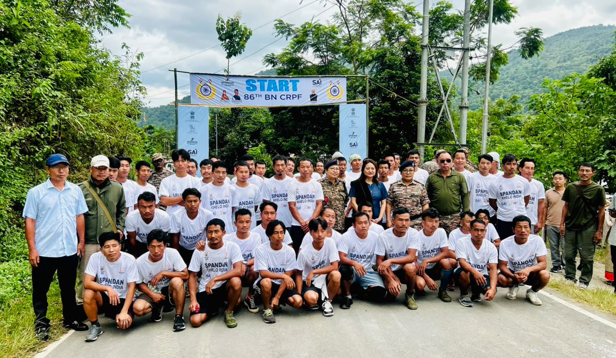 86Bncrpf's tweet photo. On September 12, 2026, under the aegis of IG Manipur &amp; Nagaland Sector, CRPF and under SPANDAN , a 10 KM Marathon event was organized by 86 Bn CRPF at Pinjang , Noney district, Manipur.

In the event , 110 youths of different age profile actively participated. https://t.co/5hzS1PdoBH