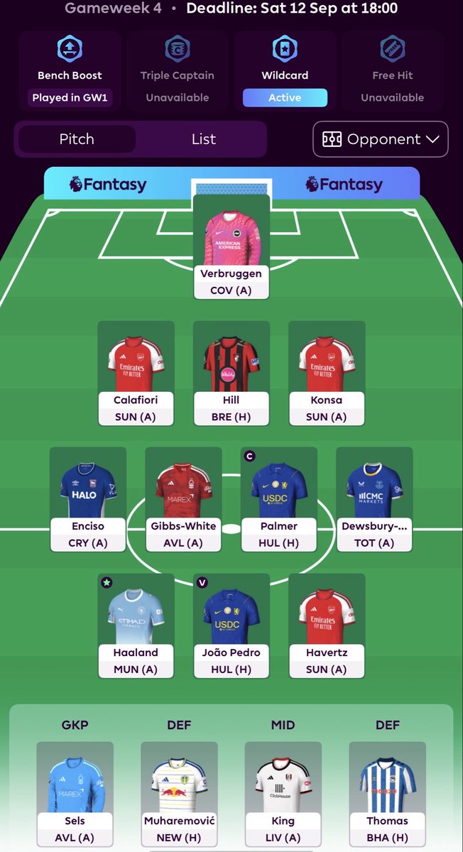 BeansRpog's tweet photo. WC4 active
Pretty happy with this 
Taking on bruno and co
Had to wc my stinky squad this gw https://t.co/pjHx4q3Hyr