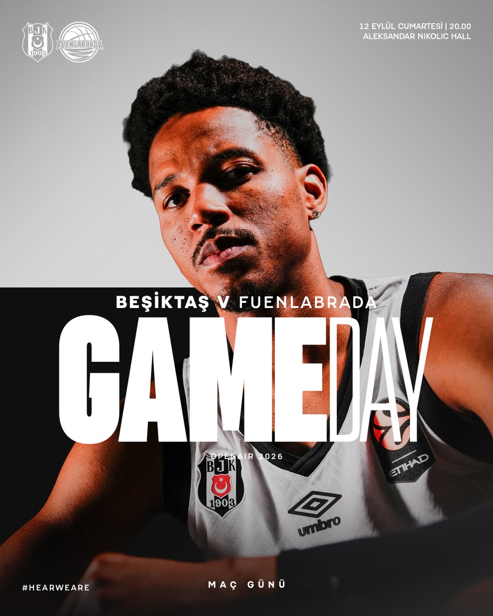 BJK_Basketbol's tweet photo. Bugün #BeşiktaşınMaçıVar 🦅

🏆 Open Air 26 Hazırlık Turnuvası
🆚 Fuenlabrada
🕗 20.00
📍 Aleksandar Nikolic Hall https://t.co/ZUiWvG7t0F