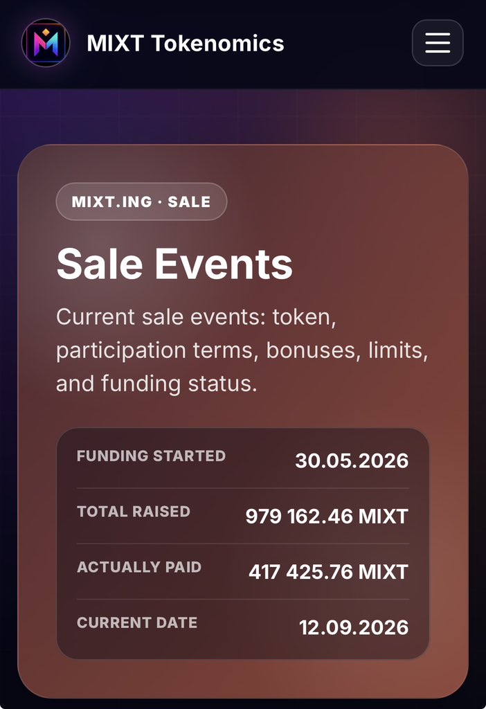 NaturinNaturin's tweet photo. 🚀 Sale Event is live!
Get MIXT on great terms during the ongoing sale on https://t.co/su79Zvc8T5.
Total Raised 979,162.46MIXT
Actually Paid 417,425.76MIXT
Join the Stellar ecosystem and take advantage of the discount
https://t.co/0XMsCqQNj3 #MIXT #Stellar #MIXT #SALE #XLM https://t.co/cvqrc7gX9g