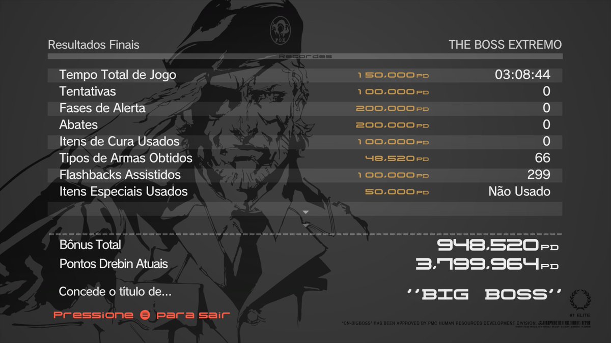 yuribi0's tweet photo. O Big Boss rank mais fácil da franquia. https://t.co/BbfnCuvrsK