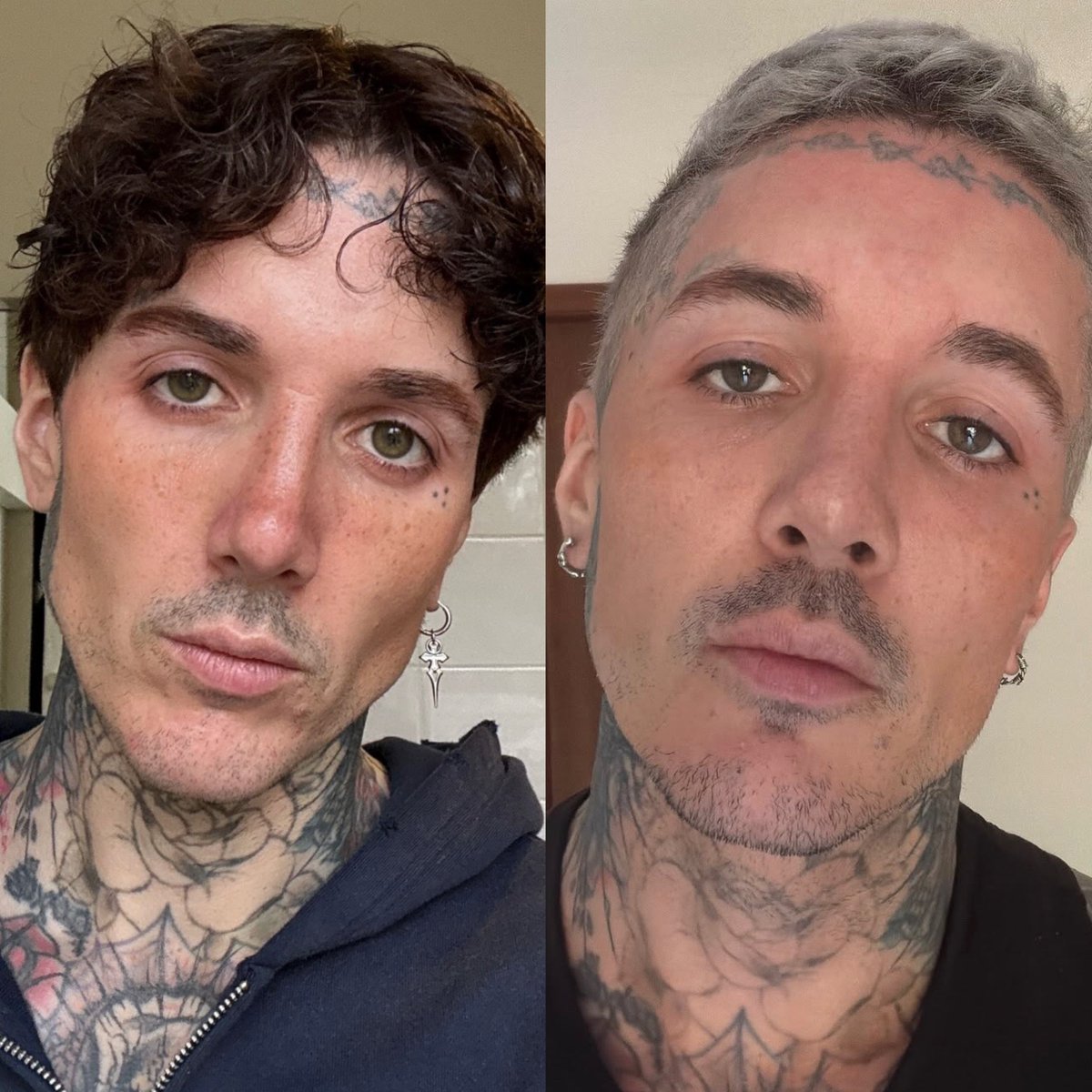 nrxxwr's tweet photo. there’s eleven months between these pictures 🥹
i’ve said it before and i’ll say it again: blond Oli has such a different aura than brunet Oli it’s insane https://t.co/TqiacDFUlc