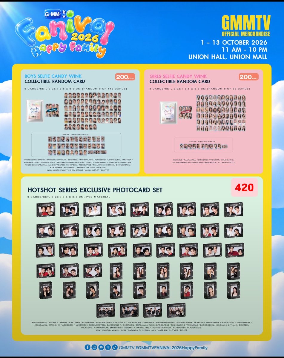 jaamypx's tweet photo. Pls kindly rt🤍 รีสุ่มแจก 100฿ 
รับหิ้ว #GMMTVFANIVAL2026HappyFamily ลดราคาตามภาพ ไปทุกวันค่ะ 

rv #mypxrv 🩷 x คูปองไซน์ x

✅มัดจำได้ 50% 

📮นัดรับที่งาน1-13 or ส่ง40 / 2 ชิ้น ส่งฟรี

สั่งซื้อ dm น้า🤲🏻  ตอบช้า mt ได้ค่ะ บางทีเดมไม่ขึ้น

#ตลาดนัดGmmtv https://t.co/Qx0UDTzjbn