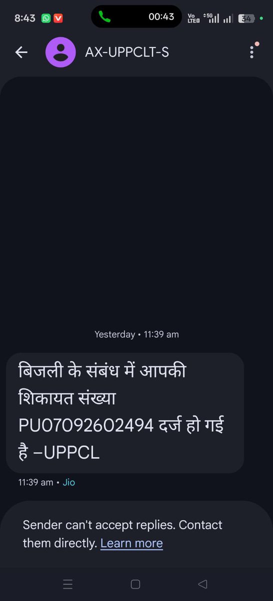Parmana33315850's tweet photo. @UPPCLLKO @CMOfficeUP @EMofficeUP @aksharmaBharat @mduppcl महोदय,
आपको हुई असुविधा के लिए हमें खेद है। आपकी शिकायत पर आवश्यक कार्यवाही हेतु संबंधित अधिकारी को प्रेषित कर दिया गया है। जल्द ही आपकी समस्या का समाधान किया जायेगा।”
     यह सुनते एक सप्ताह बित गया, समाधान कब तक होगा प्रभु जी https://t.co/JapCYS8N3Q