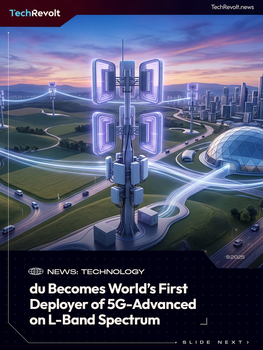 luquinhalapleto's tweet photo. du became the first operator to commercially deploy 5G-Advanced on L-Band spectrum at 1. 4 GHz, improving uplink, indoor coverage, and load balancing without new infrastructure—supporting fixed wireless, smart cities, and AI connectivity. https://t.co/kpO8XzfDbV