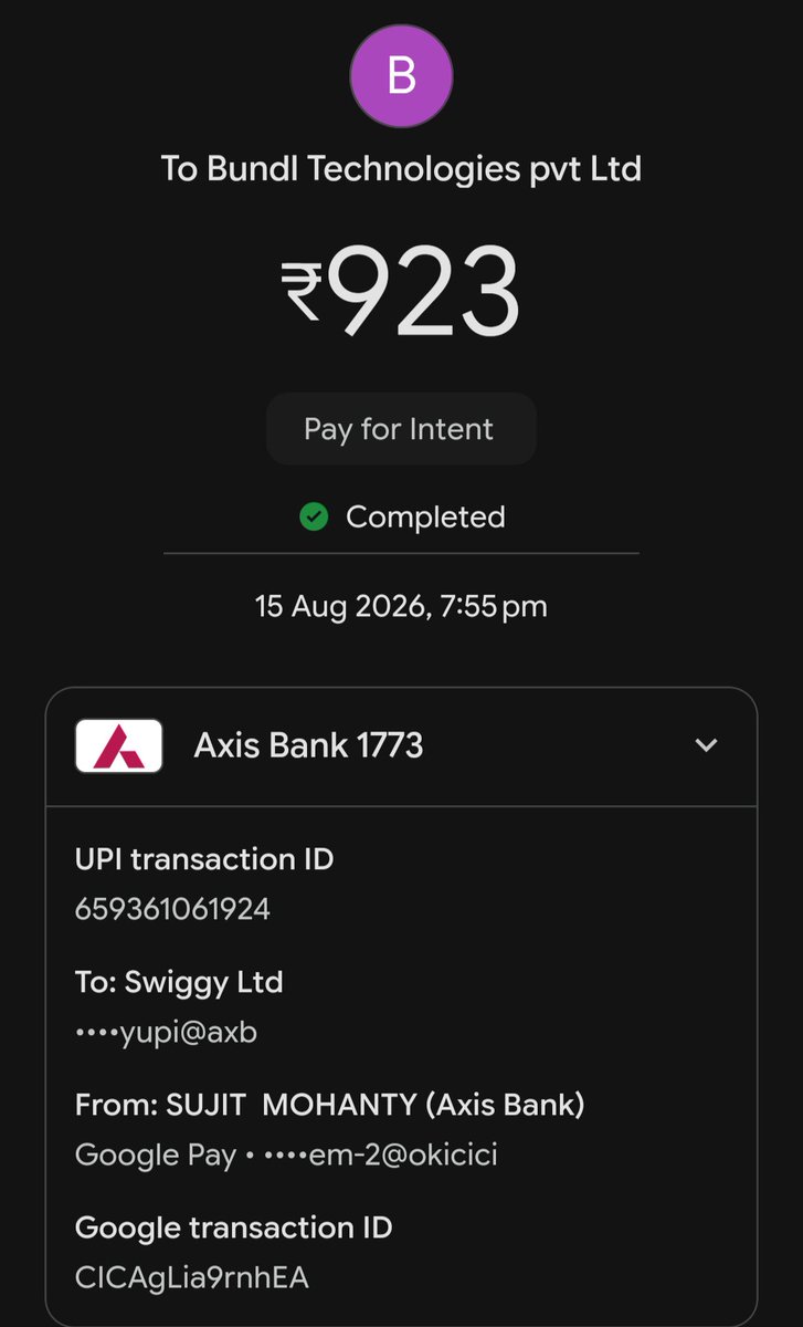 Mohantysujit's tweet photo. @SwiggyCares Swiggy cheated me no refund till 30 days. https://t.co/jmia4XmOME