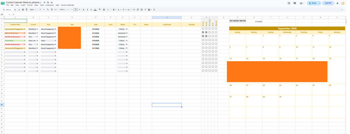 phiaarte_'s tweet photo. me: i have too many stuff to do omg
also me: *codes gsheets to get my stuff organized*

such is a life 😔

#smm #smallartist https://t.co/RoCioKJQ5H