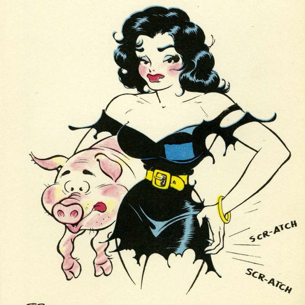 HalifaxAuthor's tweet photo. @CORGI Love it! For those unfamiliar with Moonbeam McSwine, she is a glamorous, yet slightly unhygienic character from the Al Capp comic strip, Li'l Abner. #HalifaxAuthor @RoyalAirForce @IWMDuxford #SupportYourMuseums https://t.co/iMbNwIBq3n