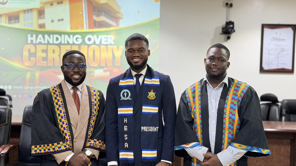 CliffordAmoah_'s tweet photo. 9.09.26

In His perfect timing, I was sworn in as President of @hesaknust 

I accept this mandate with humility, integrity, unity, and an unwavering commitment to serve the students of HESA.

This is a call to service, responsible leadership, and productive transformation 🔵⚪️. https://t.co/0TgnTekaEy