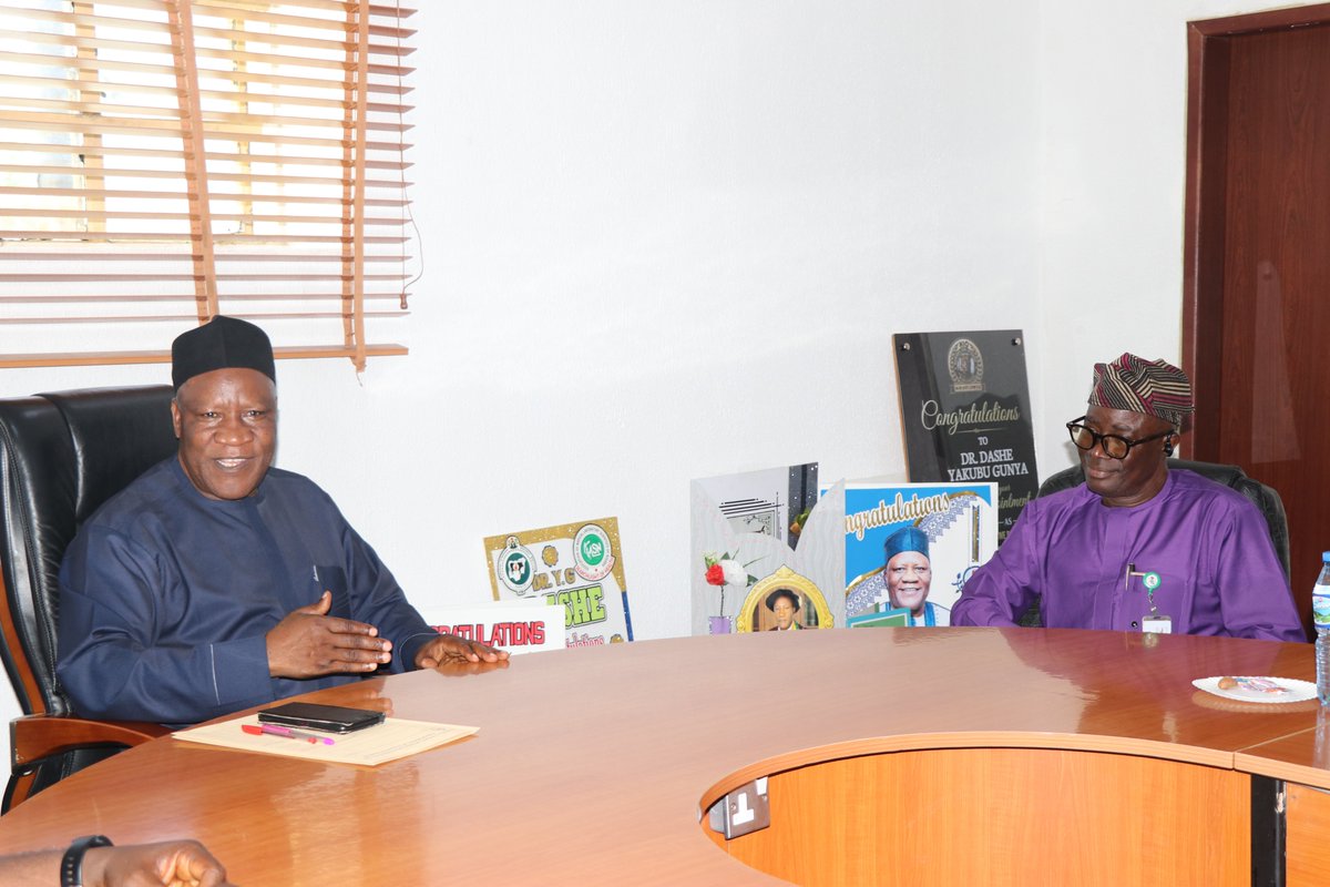 nvrivom's tweet photo. FECOLART PAYS CONGRATULATORY VISIT TO NVRIs EXECUTIVE DIRECTOR/CHIEF EXECUTIVE OFFICER

The Provost of the Federal College of Land Resources Technology (FECOLART), Kuru, Dr. Ademola Moshood Raji, paid a congratulatory visit to the Executive Director/Chief Executive Officer of the https://t.co/IS4De8AxAy