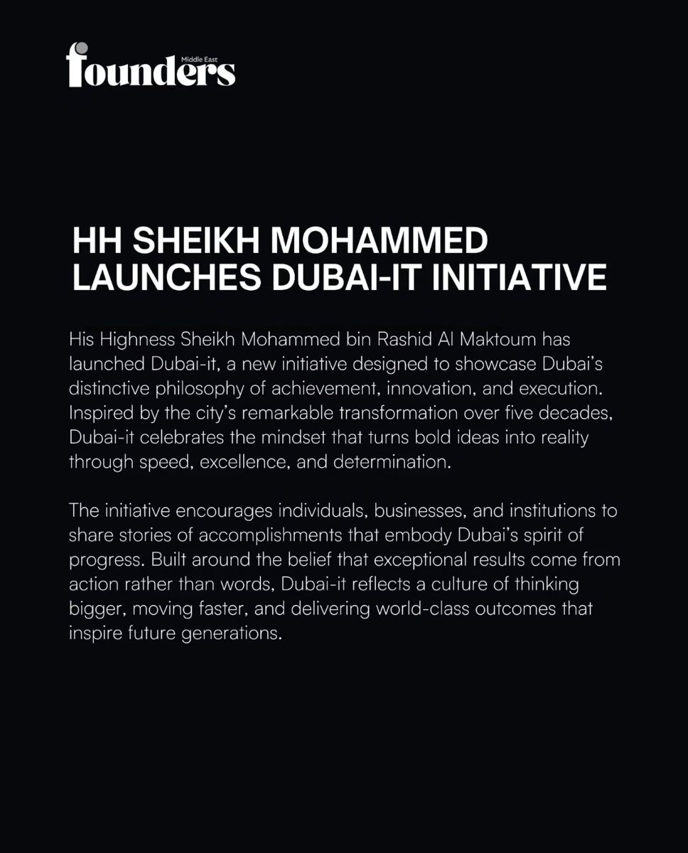 thomazjj's tweet photo. Dubai has always been defined by achieving what others deemed impossible. Dubai-it embodies Sheikh Mohammed’s vision: think bigger, move faster, innovate, and turn bold ideas into results. https://t.co/kPRuVKQFDV