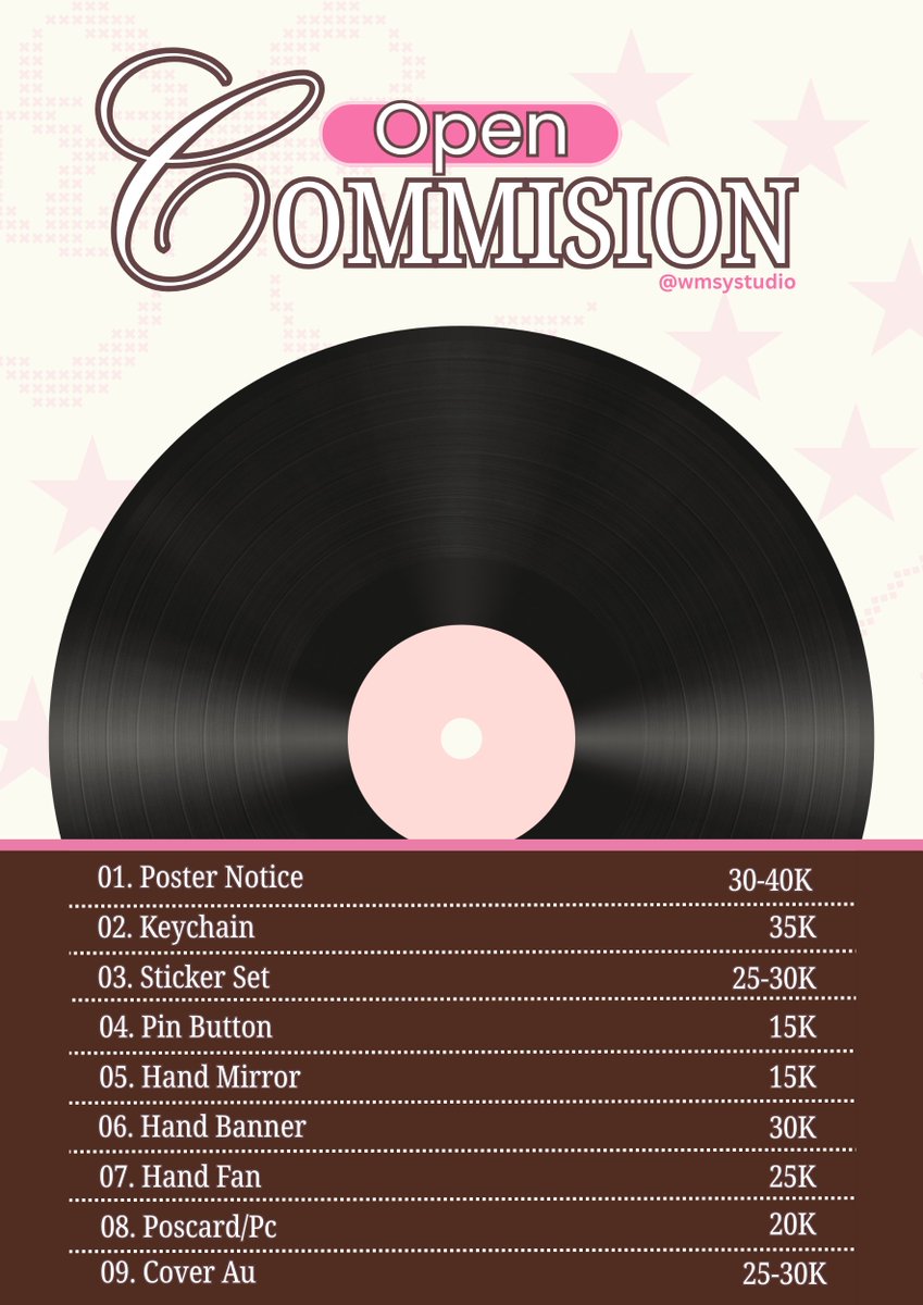 wmsystudio's tweet photo. help rt.

halo akun open commis design untuk segala macam freebies (keychain, handbanner, pin button, dll.), poster dan cover au start from 15K ajaa! order by dm or chat ke https://t.co/DUFOM403Bc ! <3 

#zonauang #bealanjaㅤ https://t.co/cE3k4ToU7I