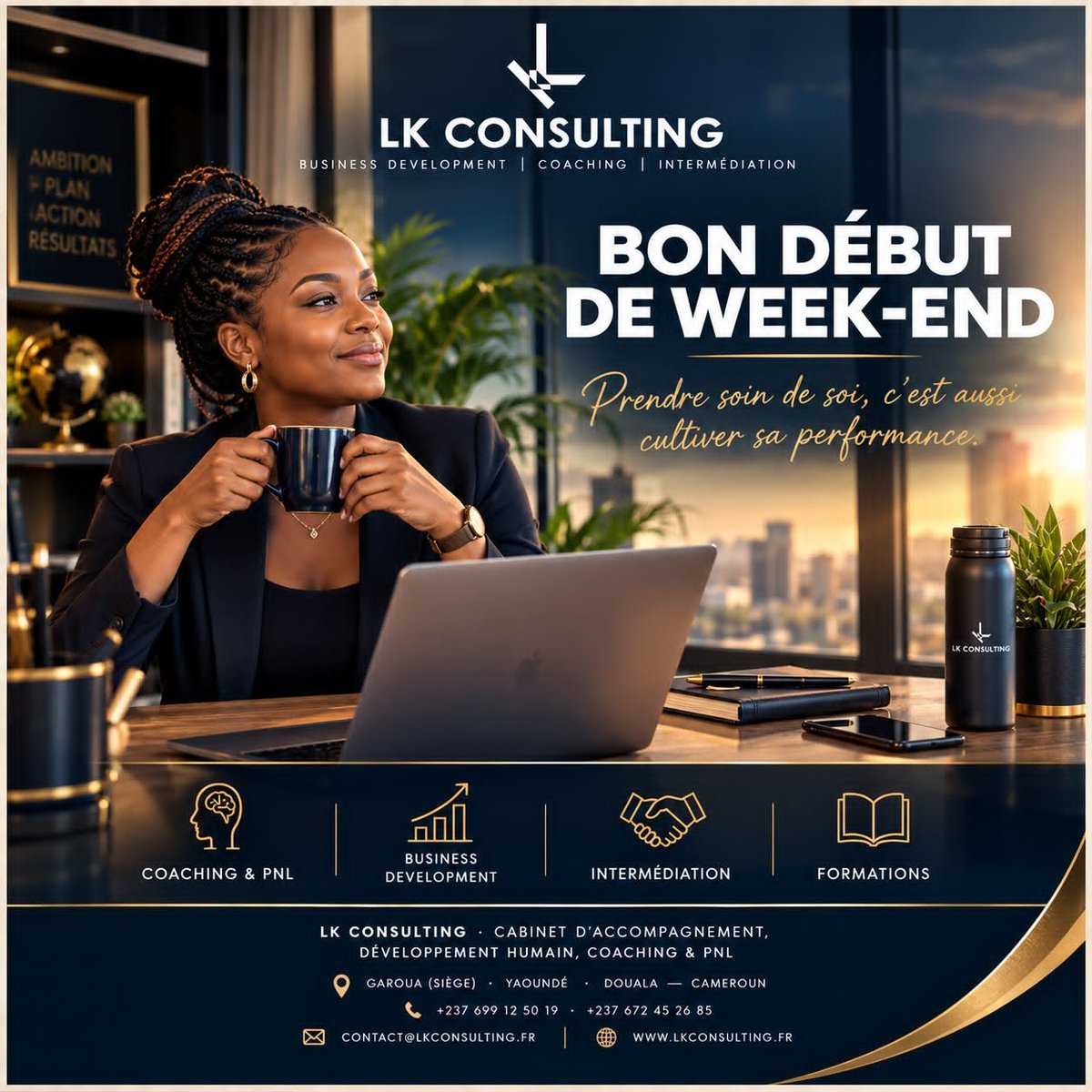 LKConsultingCmr's tweet photo. Agréable weekend à tous!!!! https://t.co/2Fo91fAnCk