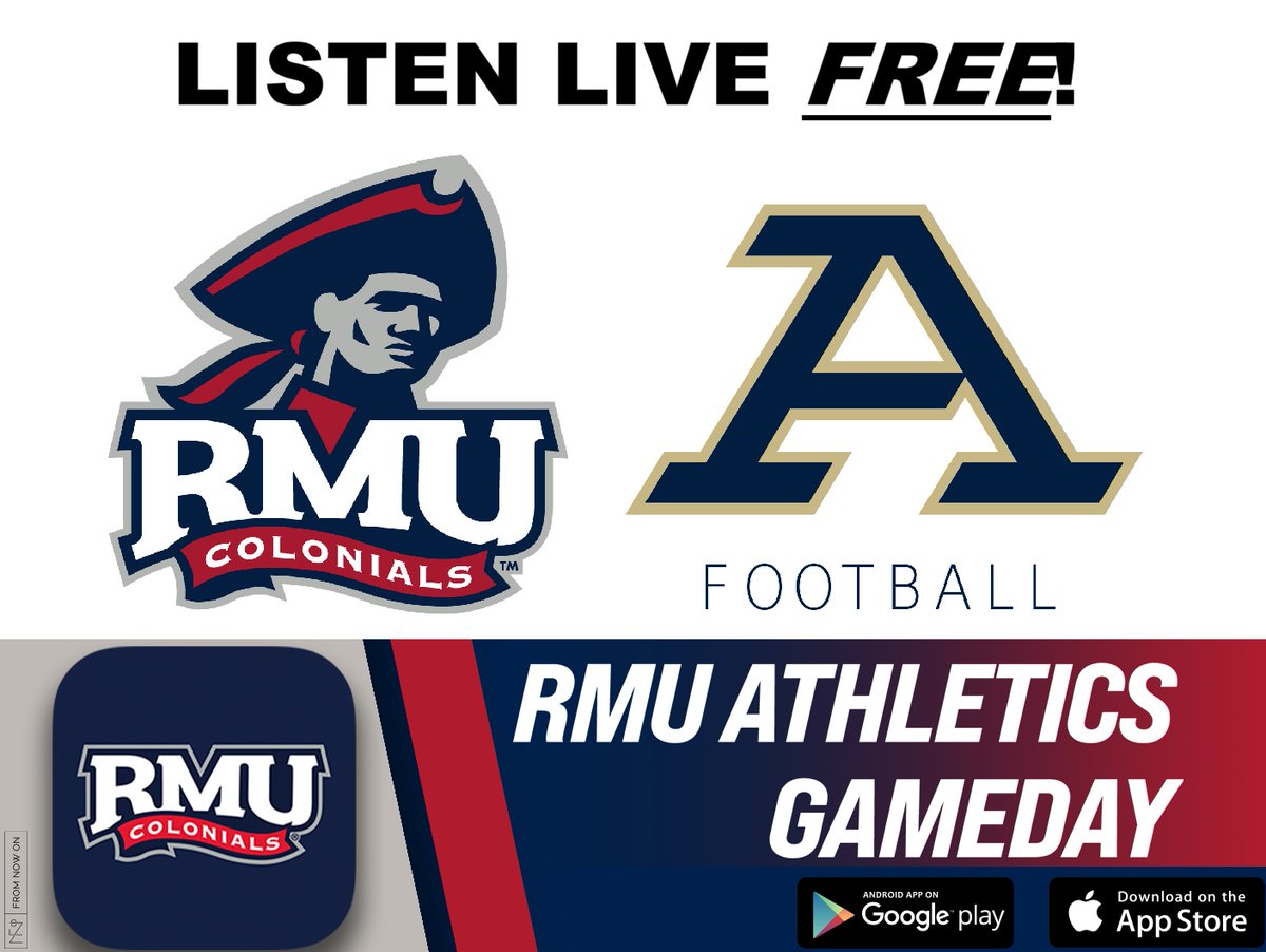 colonialsradio's tweet photo. @RMU_Football at @ZipsFB Pregame 3:15 / Kick 3:30 LISTEN LIVE FREE on the @RMUAthletics GameDay App: https://t.co/vZp6lClddr
#LetsGoBobbyMo #GoColonials #SwarmAndSmash #ColonialPride @NCAA_FCS @NECFootball @RMU https://t.co/rgZdN2KloT
