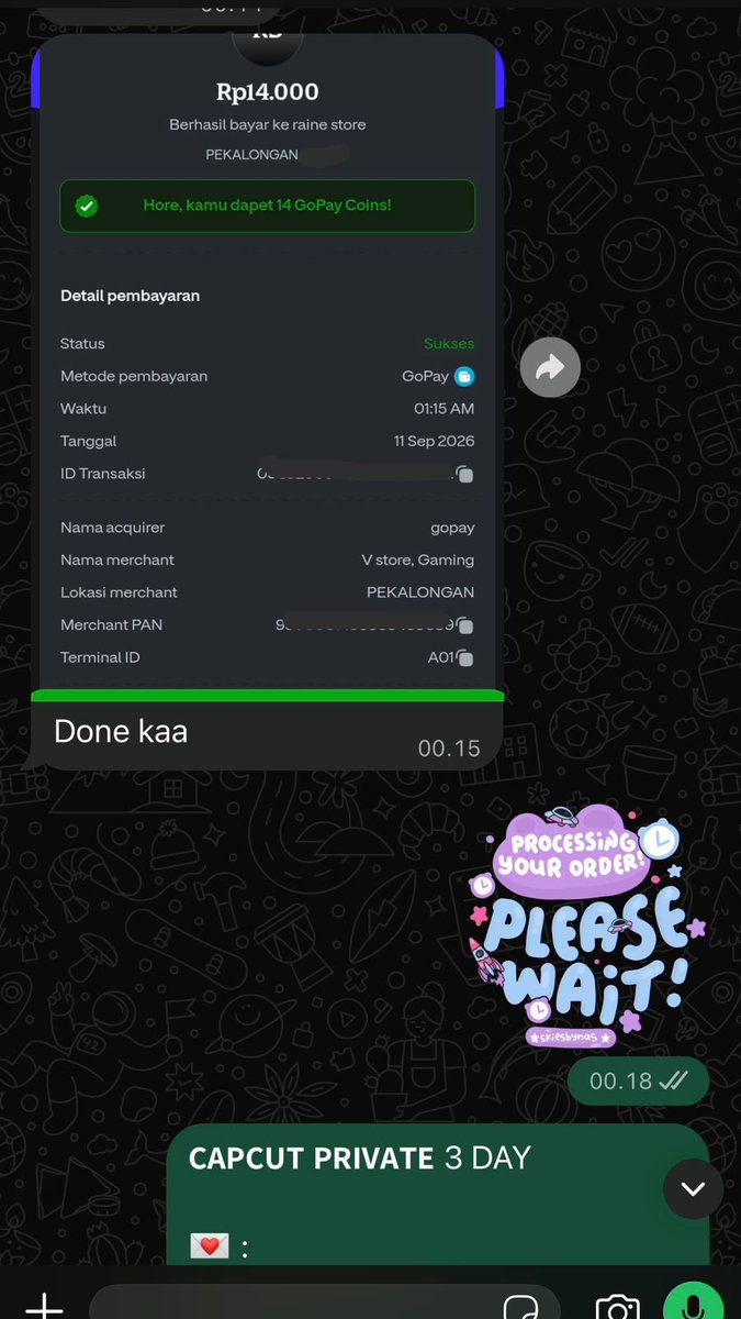 unalea_'s tweet photo. yg masih nyarii capcut nih yuk ready all durasi
𝐂𝐀𝐏𝐂𝐔𝐓 𝐏𝐑𝐎

SHARING 2 USER
1 day : 5k
3 day : 10k
7 day : 18k
1 bulan : 30k

SHARING 3 USER
1 day : 4k
3 day : 8,5k
7 day : 15k
1 bulan : 23k

PRIVATE
1 hari : 7k
3 hari : 14k
7 hari : 25k
1 bulan : 42k https://t.co/NjvIVbztm4
