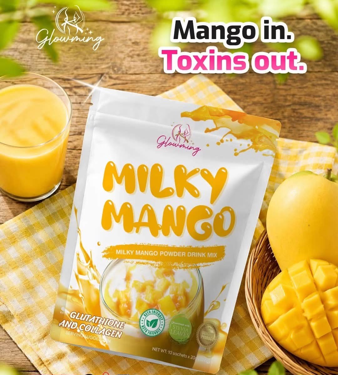 romaryto's tweet photo. Glowming Milky Mango is more than a drink—it’s a daily habit that supports collagen, brightens skin, and helps flush out what your body doesn’t need. Mango in. Toxins out. Glow. https://t.co/xBBpN4kVyv