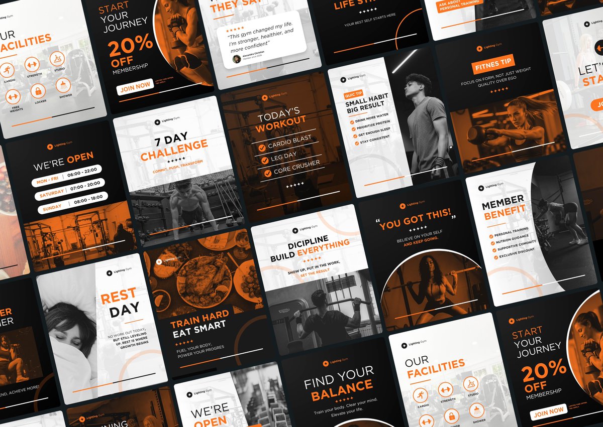 fastinasi's tweet photo. [Graphic Design - Gym Canva Posts Templates]

Open jasa/joki desain grafis. Bisa in-rush. DM/WA (di bio) untuk diskusi!

Logo/Branding | Social Media Needs | Instagram Feeds | Poster/Infografis | PPT/Presentasi/Slide | Packaging/Label | etc.

#ZonaUang #ZonaJajan #JokiTugas https://t.co/0IrpuYyzhO