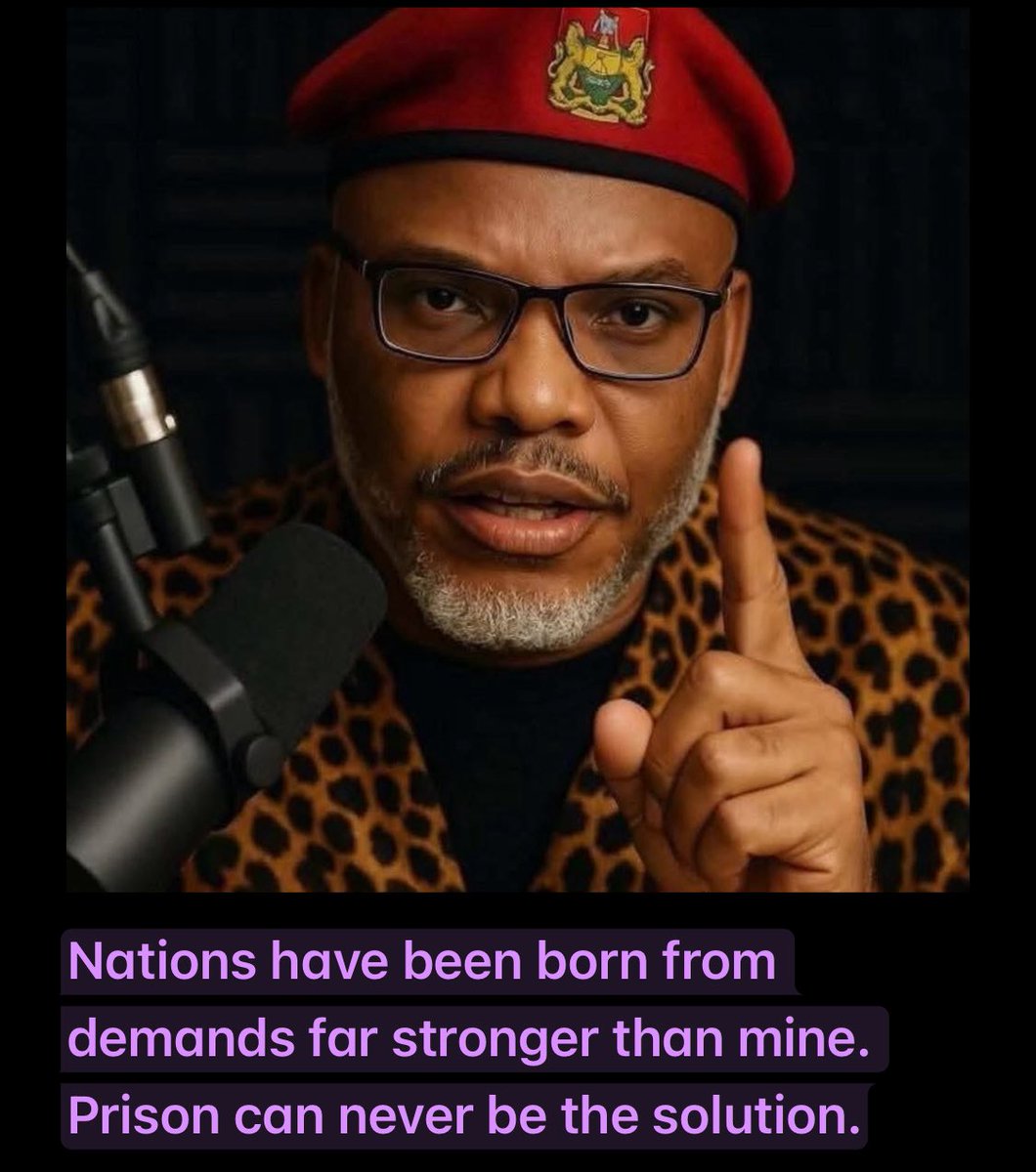 AloyEjimakor's tweet photo. Nobody deserves jail for demanding Biafra in strong words

By ALOY EJIMAKOR

As Nigeria careens into another general election, let it be made clear that a true democracy must first address the underlying grievances driving the persistent call for self determination, rather than using draconian law enforcement and the judicial machinery to silence it.

Demanding a separate State is, unarguably, a fundamental human right recognized under the laws of nations. It’s not a crime. Thus, merely advocating for Biafra - regardless of how strong, provocative or harsh the rhetoric may be - does not equate to terrorism or treason.

To be sure, imprisoning MAZI NNAMDI KANU and other alleged IPOB members for their speech or stance sets a dangerous precedent against free political expression. Free speech inherently includes the right to express controversial, unpopular and challenging political stances.

Locking up people for demanding self-determination only deepens divisions, fuels resentment, and signals that dissent or agitation is criminalized. True nation-building requires dialogue and political engagement, not the criminalization of political aspiration, however inconvenient.

Nations have been born from demands far louder and stronger than that of Mazi Nnamdi Kanu. Scotland held a referendum. Catalonia voted. Many African and European states exist because people refused to remain under arrangements they rejected. Strong language in that struggle is protected expression, not an offence.

What is happening today is not a deserved prosecution or imprisonment. It is, instead, an unjust punishment of a political demand, and of those who refuse to be silent about Igbo exclusion, religious terror, and a broken federal arrangement. Words and radio broadcasts are being treated as more dangerous than actual killings (especially in the North) that go unpunished.

A state that jails people for asking to leave while claiming to be democratic is not enforcing the law. It is enforcing fear and suppressing dissent by means of punishment. Dialogue and a political settlement, not prison, are the only honest answers to a demand that has become more persistent.

Thus, for the sake of Nigeria’s peace and tranquility, the best way forward at this critical time is to free all prisoners of conscience before the 2027 general elections.