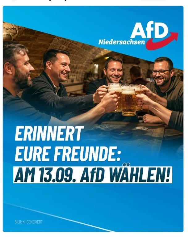 von_blauweide's tweet photo. Alle Daumen für Niedersachsen sind morgen gedrückt ! Am 13.09 AfD wählen und gemeinsam ein Zeichen setzen.  💙💙🇩🇪💙💙👍🏻 https://t.co/bh2o5zyvbr